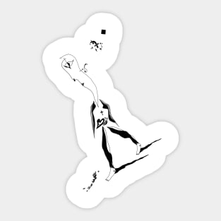 Lonely shy boy walking Sticker